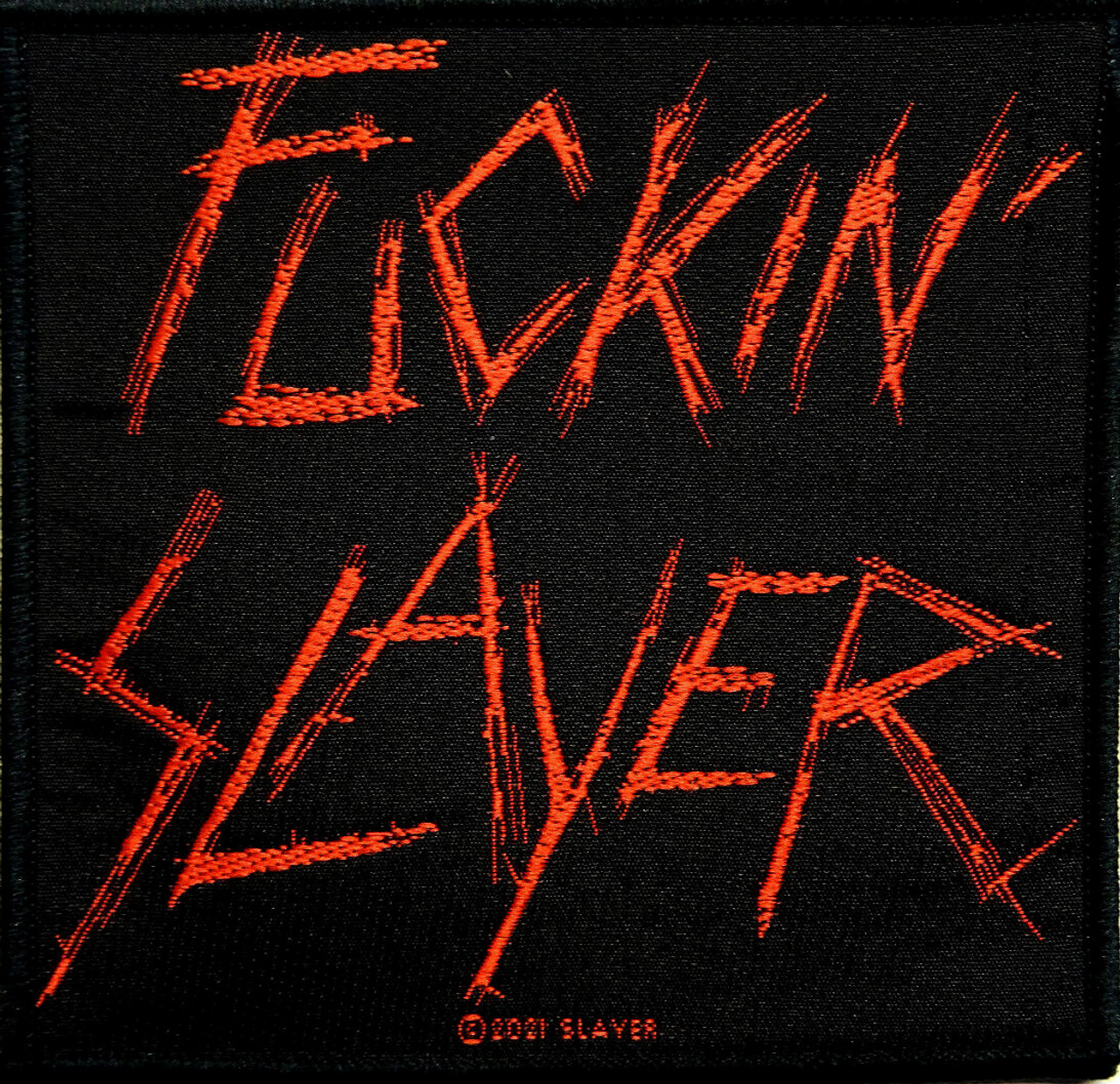Slayer - Fuckin' Slayer - 4 x 4 Printed Woven Patch - The Blacklight Zone